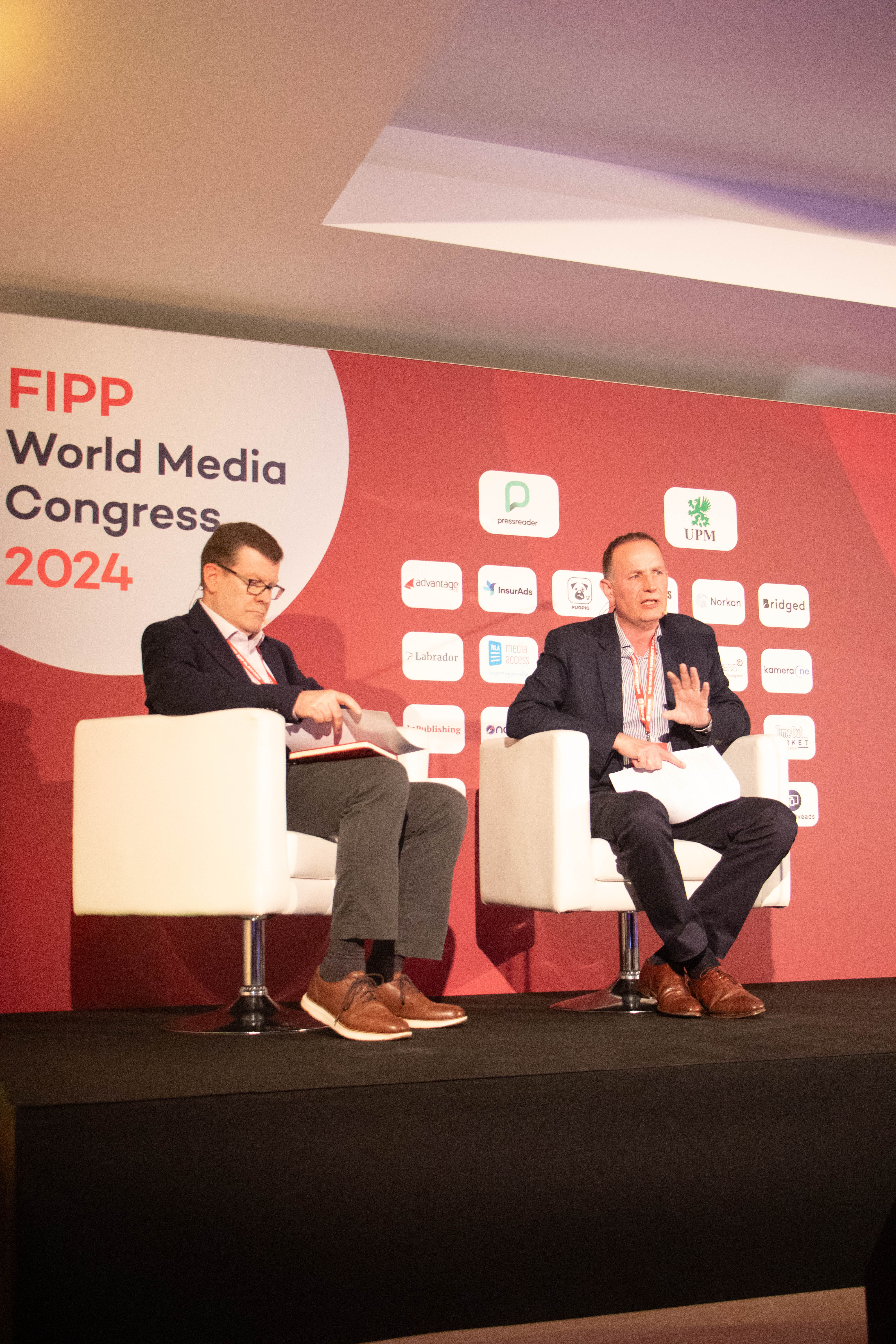 Dan Heffernan and Philippe van Mastrigt from AdvantageCS speaking at FIPP World Media Congress 2024